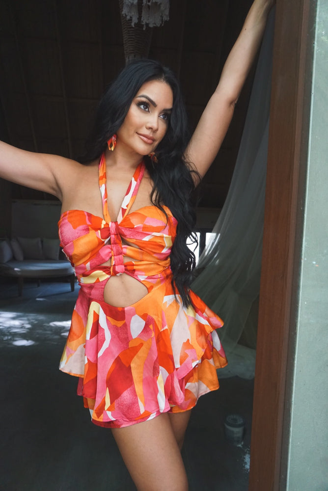 TROPICAL REDS ROMPER