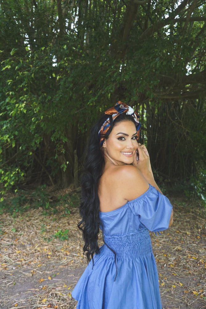 BLUE FORAL BANDANA