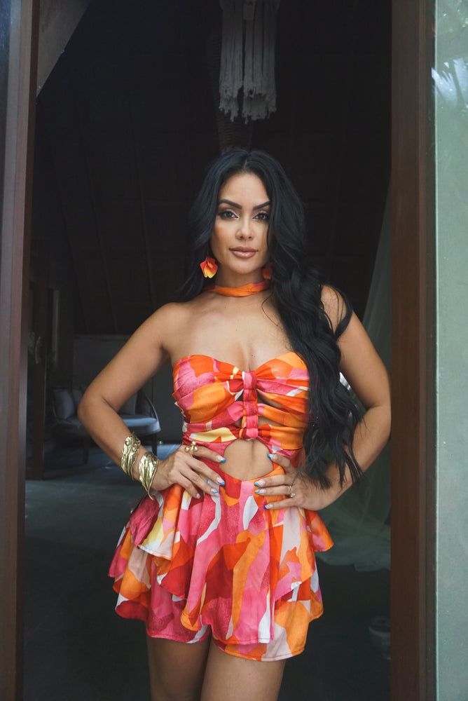 TROPICAL REDS ROMPER