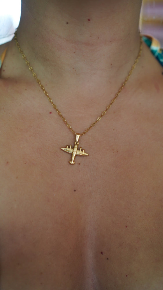 Airplane STAINLESS STEEL NECKLACE - GOLD