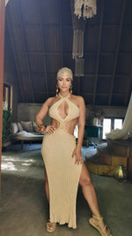 PARADISE CROCHET MAXI DRESS - SAND