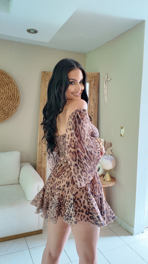 LEOPARD PRINT CHIFFON SET