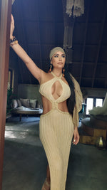 PARADISE CROCHET MAXI DRESS - SAND