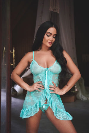 DOLL DRESS - AQUA