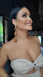 WOODEN DROP EARRINGS