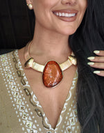 AMBER STATEMENT NECKLACE SET