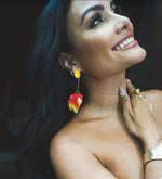 RED/YELLOW PETAL EARRINGS