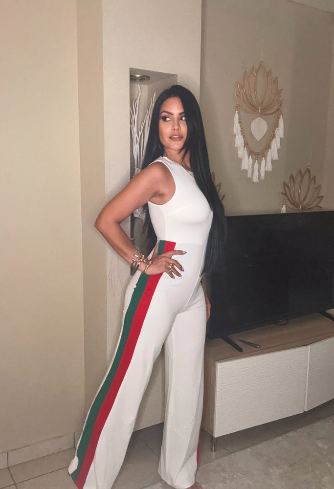 WHITE LUXE STRIPE JUMPER