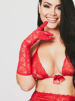 LACE GLOVES - RED
