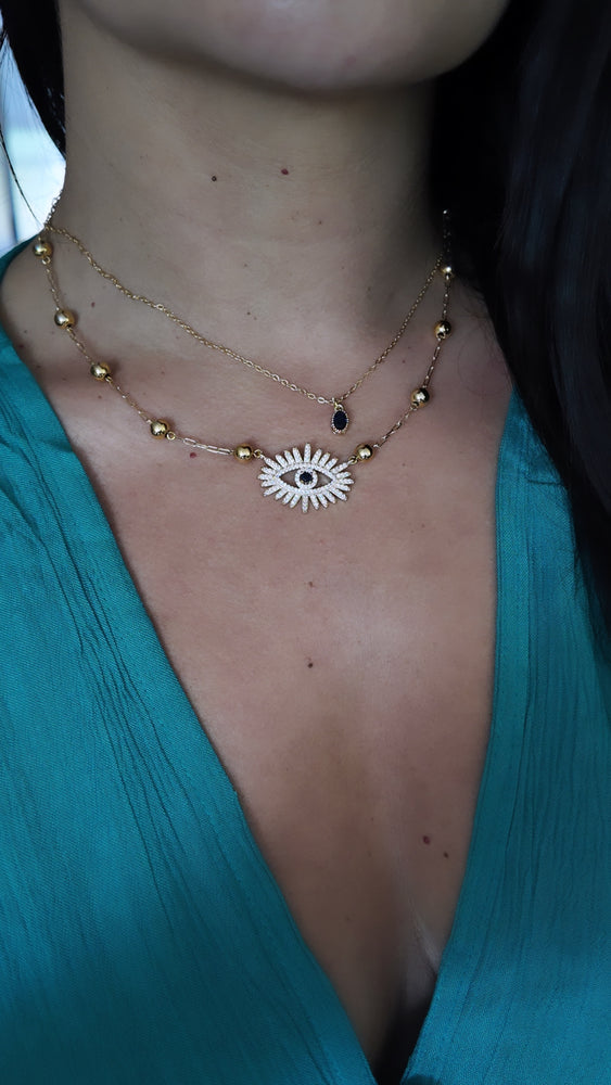 EYE CROWN LAYERED NECKLACE