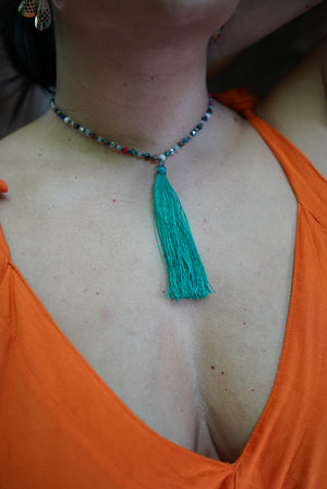 
            
                Load image into Gallery viewer, BALI BLESSED NECKLACE - TEAL SPARKLE
            
        