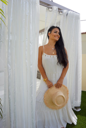 
            
                Load image into Gallery viewer, Shell Maxi Dress Ivory
            
        