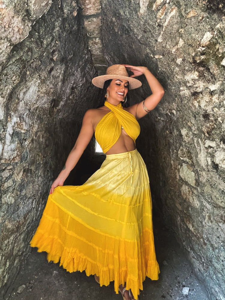 
            
                Load image into Gallery viewer, OMBRE MAXI SKIRT - YELLOW
            
        