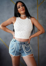 PEARL/STONE HIGHWAIST JEAN SHORT